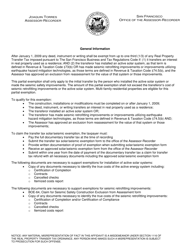 &quot;Seismic/Solar Documentary Transfer Tax Exemption Form&quot; - City and County of San Francisco, California