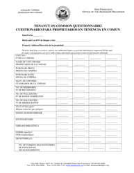 Request for Notification of Individual Assessed Value for Tenancy-In-common Units - City and County of San Francisco, California (English/Spanish), Page 4