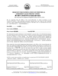 Request for Notification of Individual Assessed Value for Tenancy-In-common Units - City and County of San Francisco, California (English/Chinese), Page 2