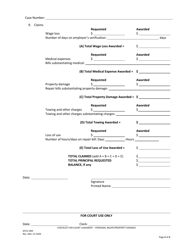 Form SFCIV-009 Checklist for Court Judgment - Personal Injury/Property Damage - County of San Francisco, California, Page 2