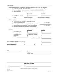 Form SFCIV-007 Checlist for Court Judgment - Claim &amp; Delivery - County of San Francisco, California, Page 2