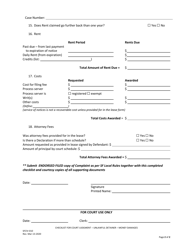 Form SFCIV-010 Checklist for Court Judgment - Unlawful Detainer - Money Damages - County of San Francisco, California, Page 2