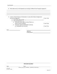 Form SFCIV-008 Checklist for Court Judgment - Judgment by Stipulation - County of San Francisco, California, Page 2