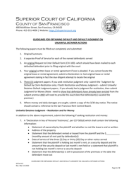 Form SFCIV-012 &quot;Guidelines for Obtaining Default and Default Judgment on Unlawful Detainer Actions&quot; - County of San Francisco, California