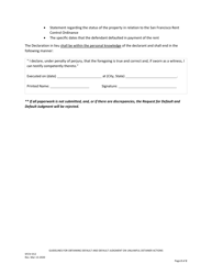 Form SFCIV-012 Guidelines for Obtaining Default and Default Judgment on Unlawful Detainer Actions - County of San Francisco, California, Page 2