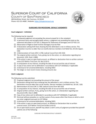 Form SFCIV-020 &quot;Guidelines for Processing Default Judgments&quot; - County of San Francisco, California