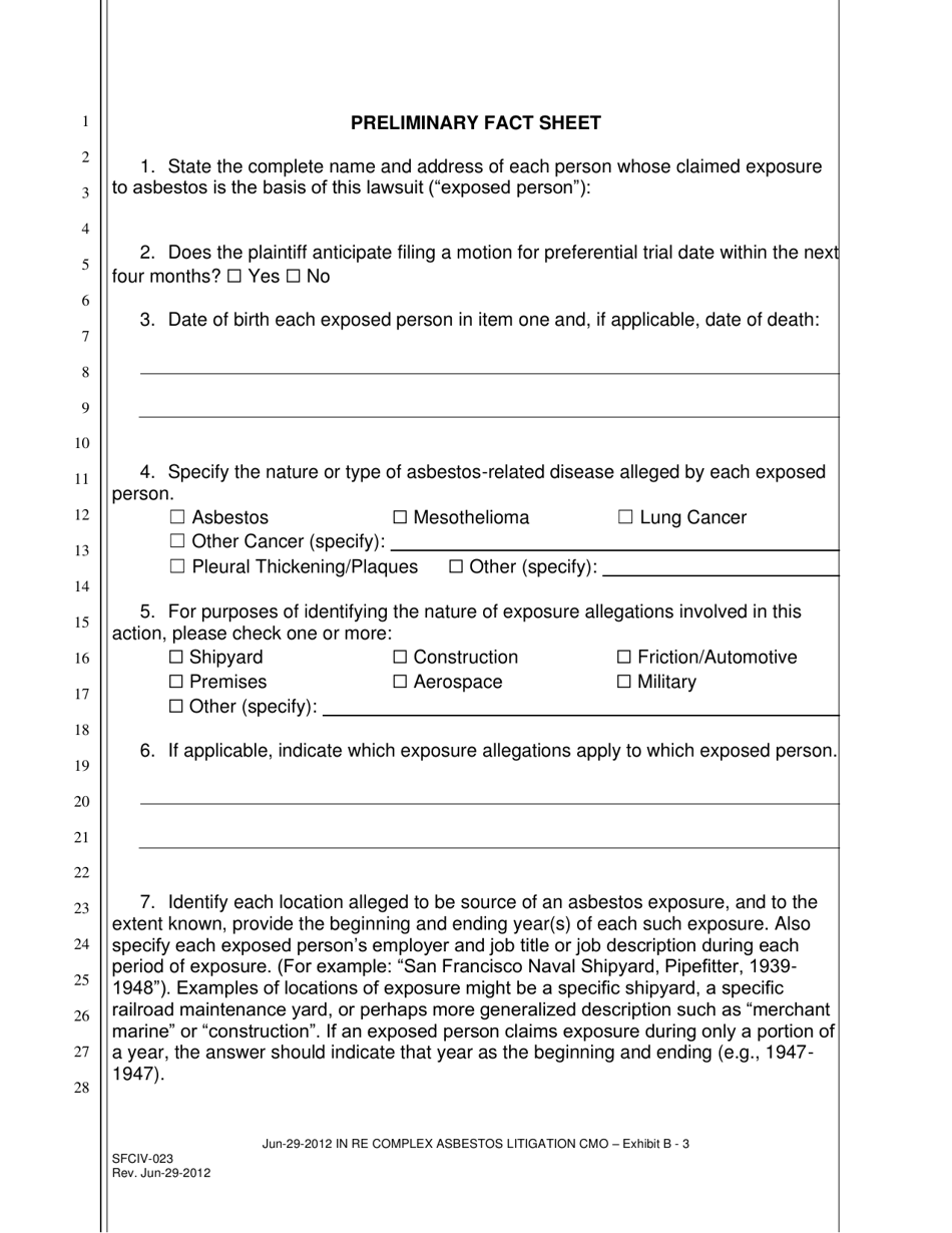 Form SFCIV-023 Exhibit B Preliminary Fact Sheet - County of San Francisco, California, Page 3