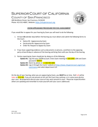 Form SFCIV-032 &quot;Zoom Appearance Procedure for Civil Harassment&quot; - County of San Francisco, California