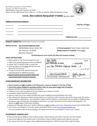 Form SFCIV-031 Civil Records Request Form - County of San Francisco, California, Page 2
