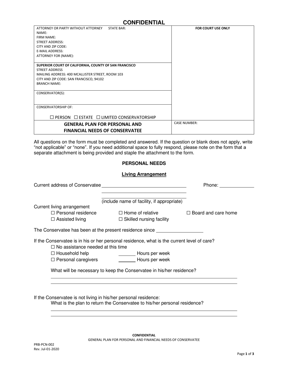 Form PRB-PCN-002 - Fill Out, Sign Online and Download Printable PDF ...