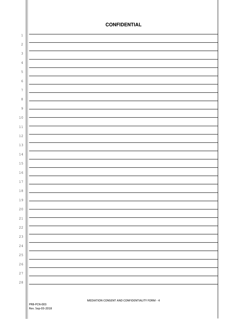 Form PRB-PCN-003 Mediation Consent and Confidentiality Form - County of San Francisco, California, Page 4