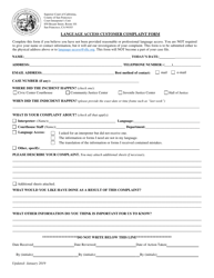 Document preview: Language Access Customer Complaint Form - County of San Francisco, California