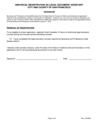Individual Registration as Legal Document Assistant - City and County of San Francisco, California, Page 4