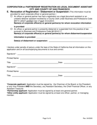 Corporation or Partnership Registration as Legal Document Assistant - City and County of San Francisco, California, Page 5