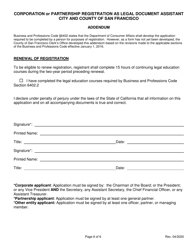 Corporation or Partnership Registration as Legal Document Assistant - City and County of San Francisco, California, Page 6