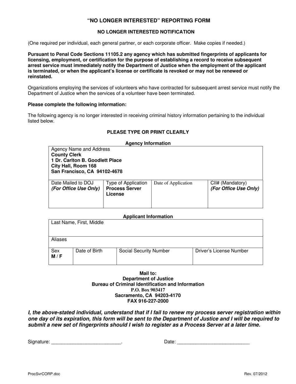 Process Server Certificate of Registration - Corporation or Partnership - City and County of San Francisco, California, Page 4