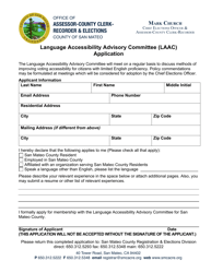 &quot;Language Accessibility Advisory Committee (Laac) Application&quot; - County of San Mateo, California