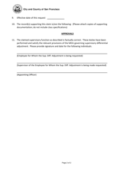 Supervisory Differential Adjustment Request Form - City and County of San Francisco, California, Page 2
