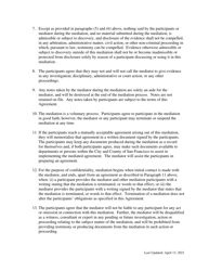 &quot;Peer Mediation and Confidentiality Agreement&quot; - City and County of San Francisco, California, Page 2