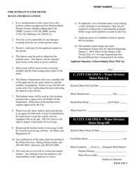 Fire Hydrant Water Meter Permit Application Form - City of Manteca, California, Page 2