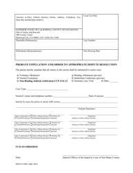 Form ADR-CV-2 Probate Stipulation and Order to Appropriate Dispute Resolution - County of San Mateo, California, Page 2