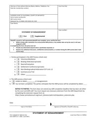 Document preview: Form ADR-CV-11 Statement of Nonagreement - County of San Mateo, California
