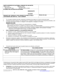 Document preview: Formulario CR-33 Renuncia Del Derecho a Declararse Culpable O Nolo Contendere (Sin Disputa) - Delito Menor - County of San Mateo, California (Spanish)