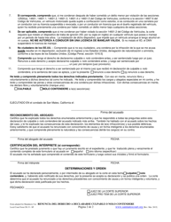Formulario CR-33 Renuncia Del Derecho a Declararse Culpable O Nolo Contendere (Sin Disputa) - Delito Menor - County of San Mateo, California (Spanish), Page 2
