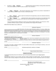Form CRC-6 Declaration Concerning a Plea or Change of Plea to Guilty or Nolo Contendere; Finding and Order (Felony) - County of San Mateo, California, Page 2