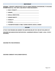 California Judicial Mentor Program Application - County of San Mateo, California, Page 2