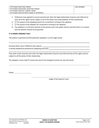 Form SUPADOPT-103 Order of Adoption (Adult or Married Minor) - County of Santa Cruz, California, Page 2