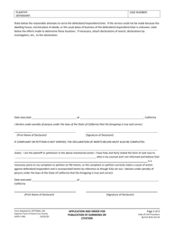 Form SUPCV-1041 Application and Order for Publication of Summons/Citation - County of Santa Cruz, California, Page 2