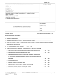 Form SUPPR500 &quot;Status Report of Administration&quot; - Santa Cruz County, California