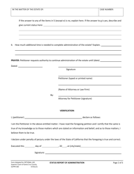 Form SUPPR500 Status Report of Administration - Santa Cruz County, California, Page 2