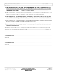 Form SUPCR302 Application for Real Property Equity Bond and Declaration of Property Owner - Santa Cruz County, California, Page 2