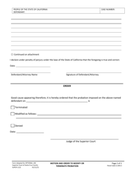 Form SUPCR1122 Motion and Order to Modify or Terminate Probation - County of Santa Cruz, California, Page 2