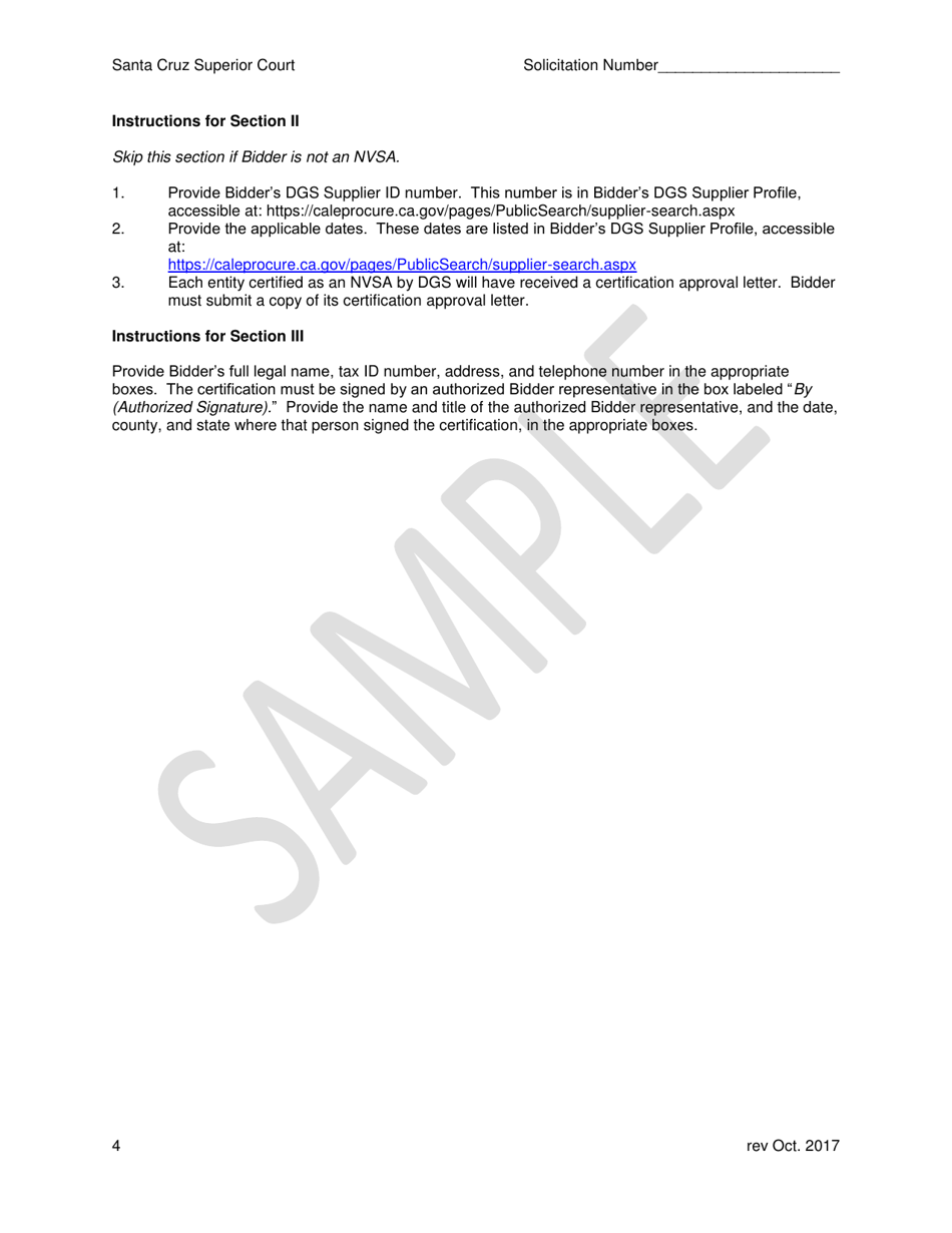 Small Business Declaration - Sample - Santa Cruz County, California, Page 4