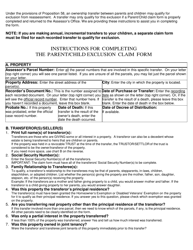 Instructions for Form BOE-58-AH &quot;Claim for Reassessment Exclusion for Transfer Between Parent and Child&quot; - Santa Cruz County, California