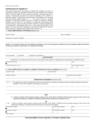 Document preview: Form BOE-62-A Certificate of Disability - California