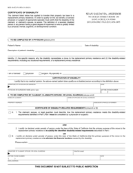 Document preview: Form BOE-19-DC Certificate of Disability - Santa Cruz County, California