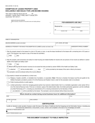 Document preview: Form BOE-236 Exemption of Leased Property Used Exclusively and Solely for Low-Income Housing - California