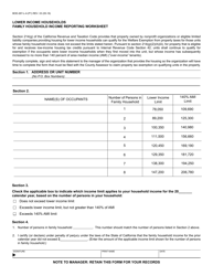 Document preview: Form BOE-267-L-A Lower Income Households Family Household Income Reporting Worksheet - California