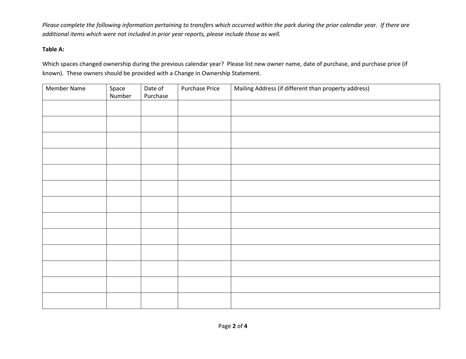 Questionnaire Packet for Resident Owned Manufactured Home Parks - County of Santa Cruz, California, Page 2
