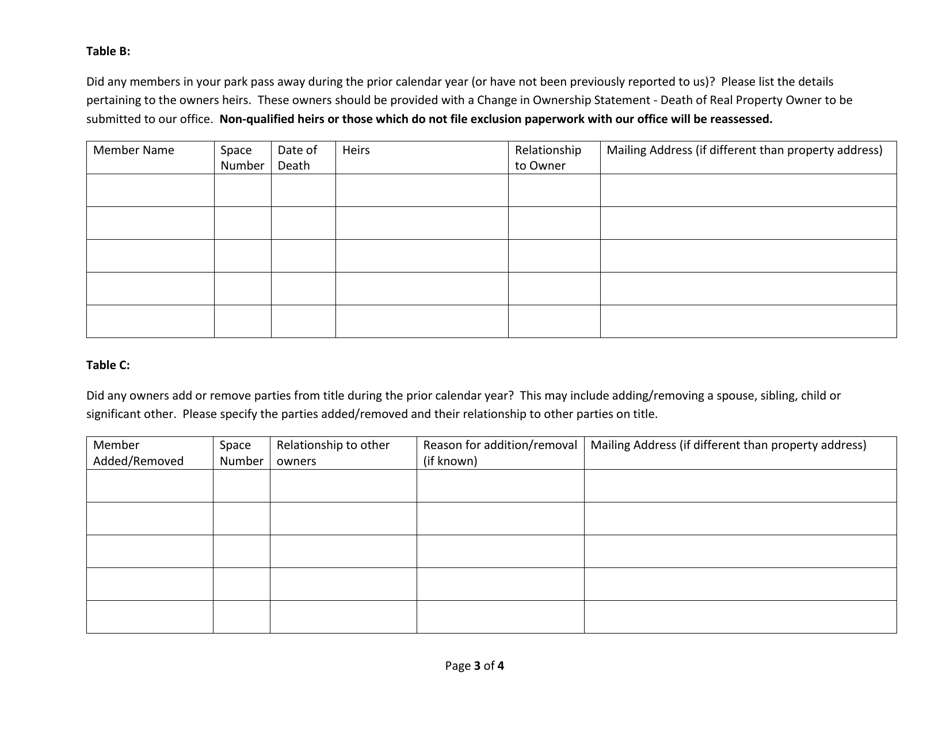 Questionnaire Packet for Resident Owned Manufactured Home Parks - County of Santa Cruz, California, Page 3