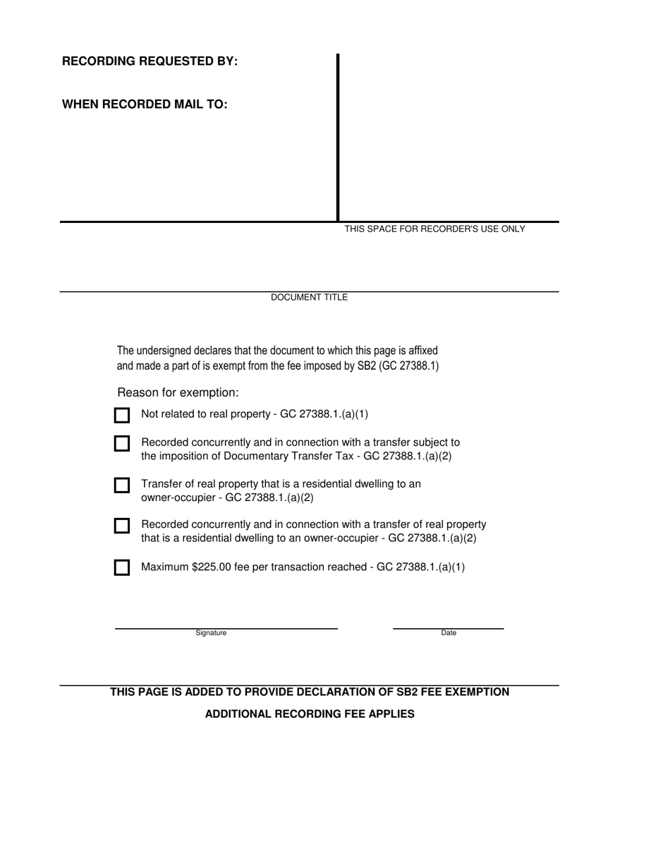 County of Santa Cruz, California Sb2 Exemptions Download Fillable PDF