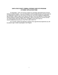 Document preview: Attorney Application Form - Criminal Defense Conflicts Program - County of Santa Cruz, California