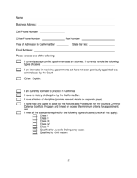 Attorney Application Form - Criminal Defense Conflicts Program - County of Santa Cruz, California, Page 2