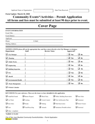 Document preview: Community Events/Activities - Permit Application - City of San Juan Bautista, California
