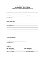 Document preview: Termination of Services Notice - City of San Juan Bautista, California