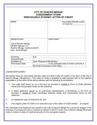 Consignment Store Permit Application - City of Rancho Mirage, California, Page 13